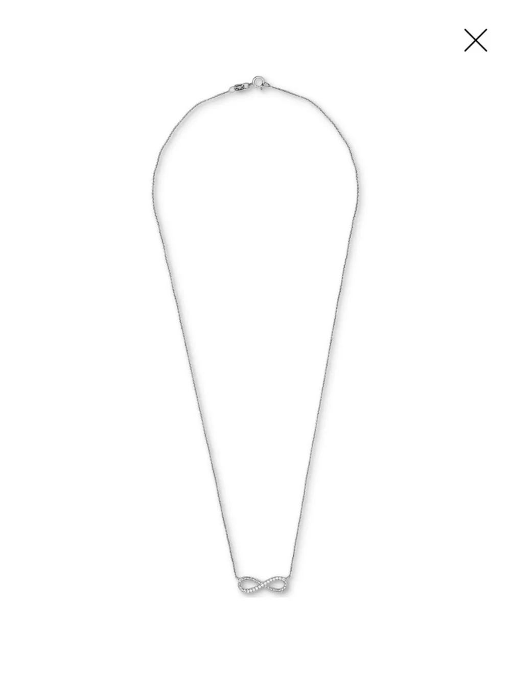 Macy's Silver-Tone Infinity Pendant Necklace with Clear Stones - Picture 3 of 7